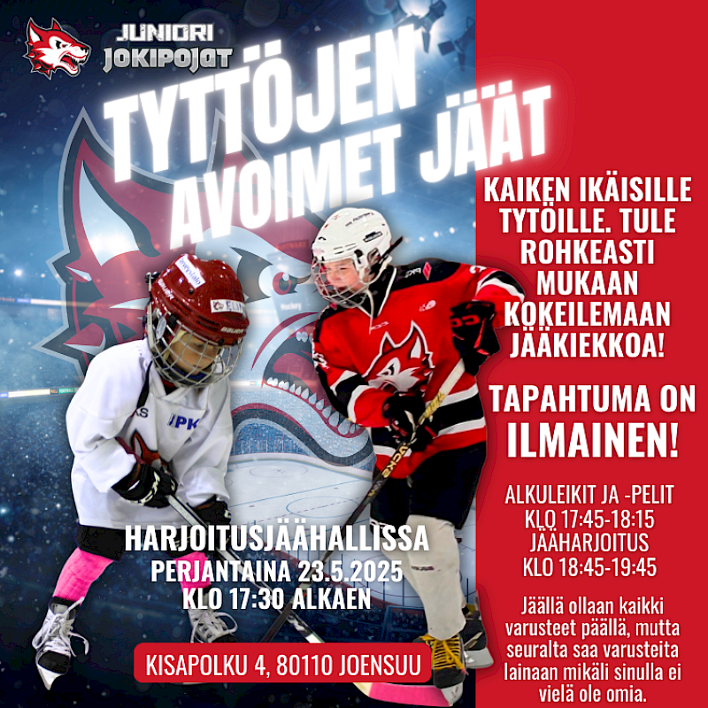 Tyttöjen avoimet jäät perjantaina 23.5.