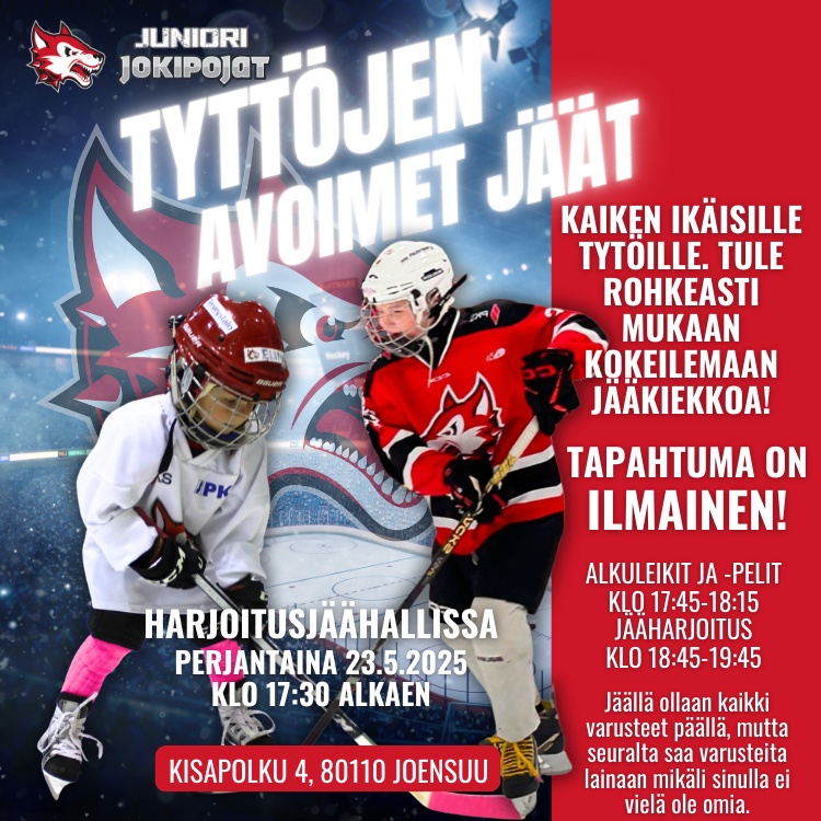 Tyttöjen avoimet jäät perjantaina 23.5.