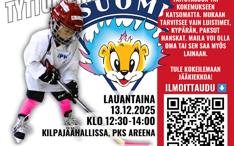 Tyttökiekkopäivä lauantaina 13.12.2025