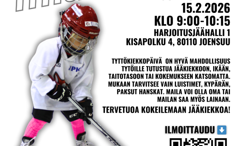 Tyttökiekkopäivä sunnuntaina 15.2.